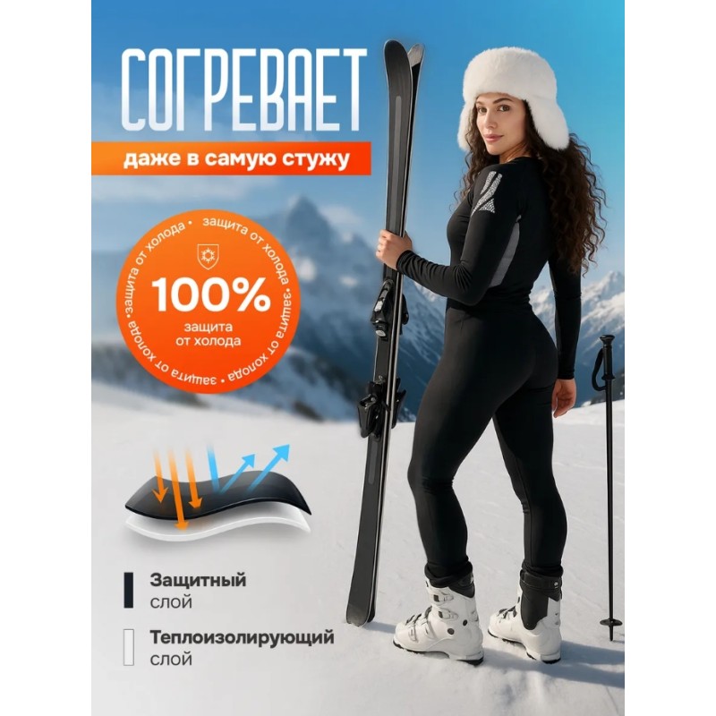 Термобелье женское зимнее штаны и кофта комплект